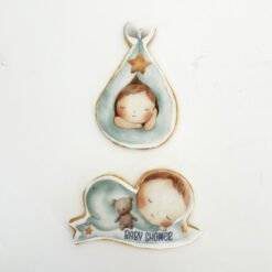 baby shower cute boy printed sugar cookies