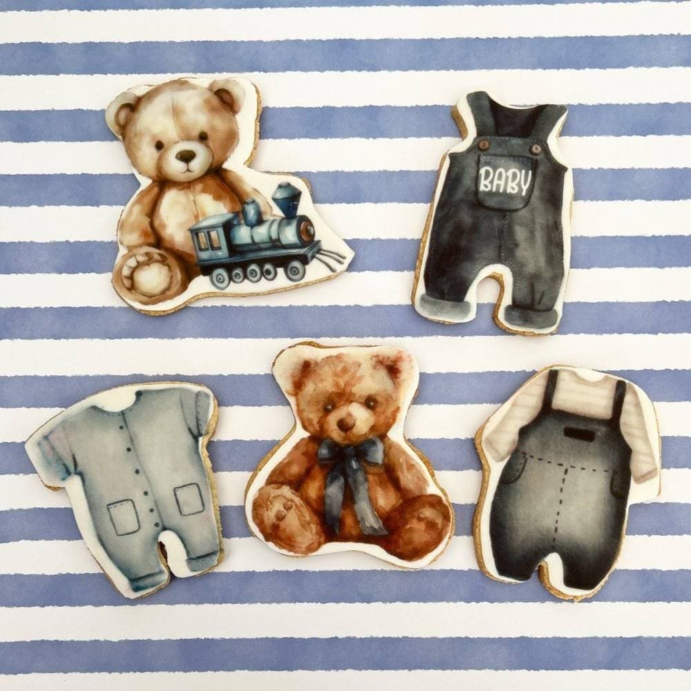 baby shower printed sugar cookies