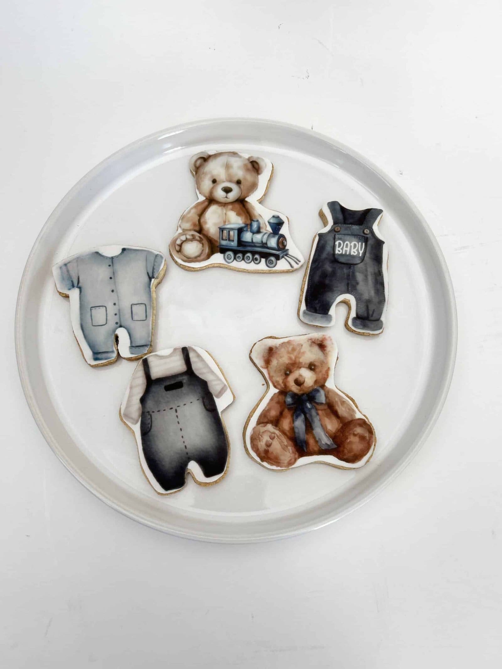 baby shower printed sugar cookies