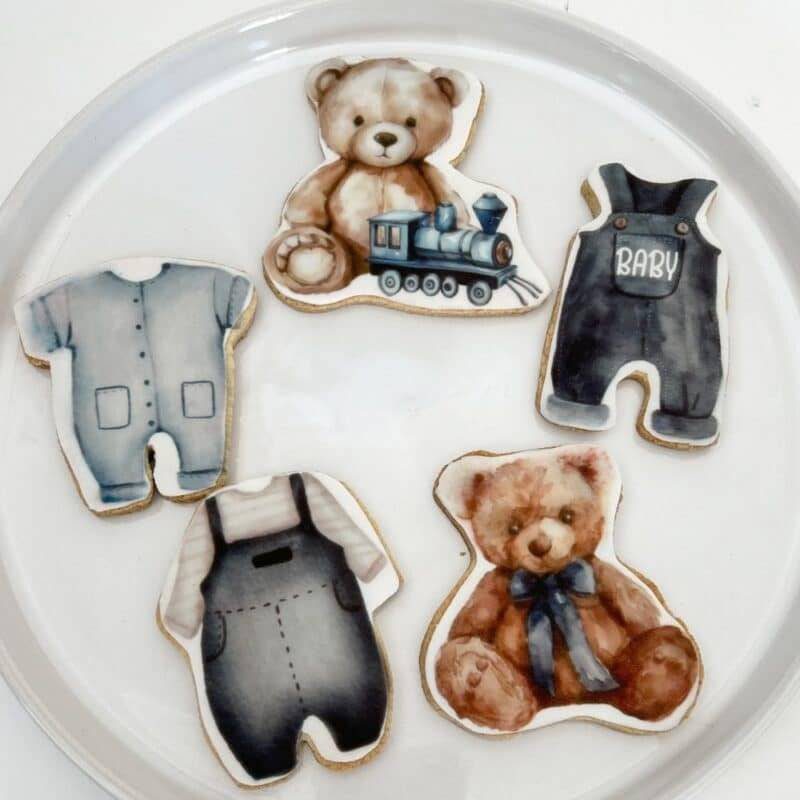 baby shower printed sugar cookies