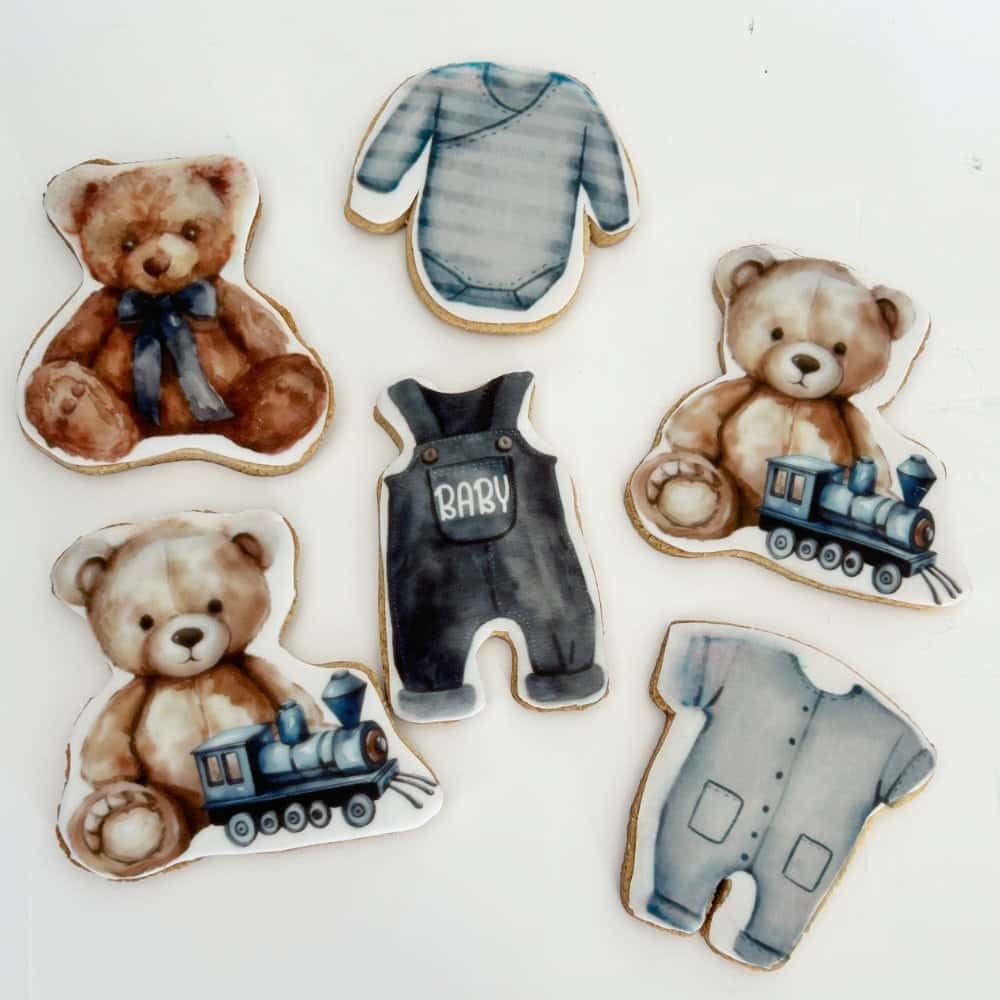 baby shower printed sugar cookies