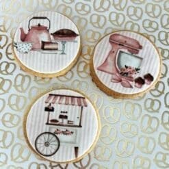 Pink bake printed sugar cookies