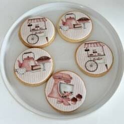 Pink bake printed sugar cookies