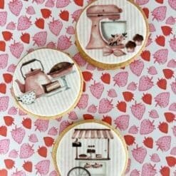 Pink bake printed sugar cookies