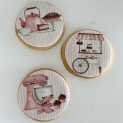 Pink bake printed sugar cookies