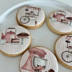 Pink bake printed sugar cookies