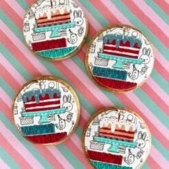 birthday printed sugar cookies