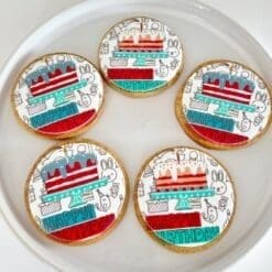 birthday printed sugar cookies