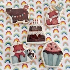 birthday shaped printed cookies