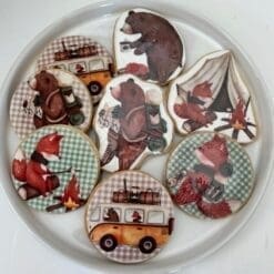 camping printed sugar cookies
