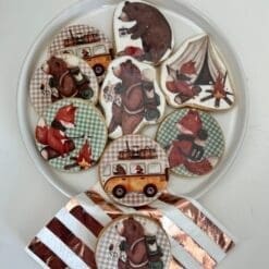 camping printed sugar cookies