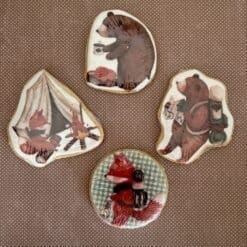 camping printed sugar cookies