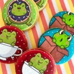 frog printed sugar cookies
