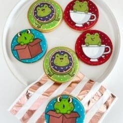 frog printed sugar cookies