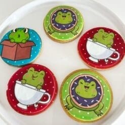 frog printed sugar cookies