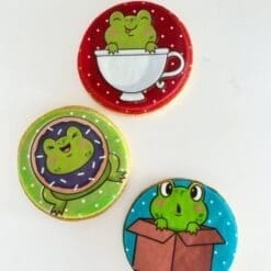 frog printed sugar cookies