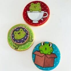 frog printed sugar cookies