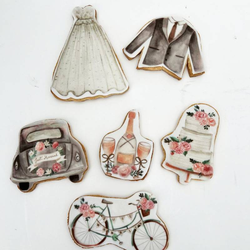 wedding printed sugar cookies