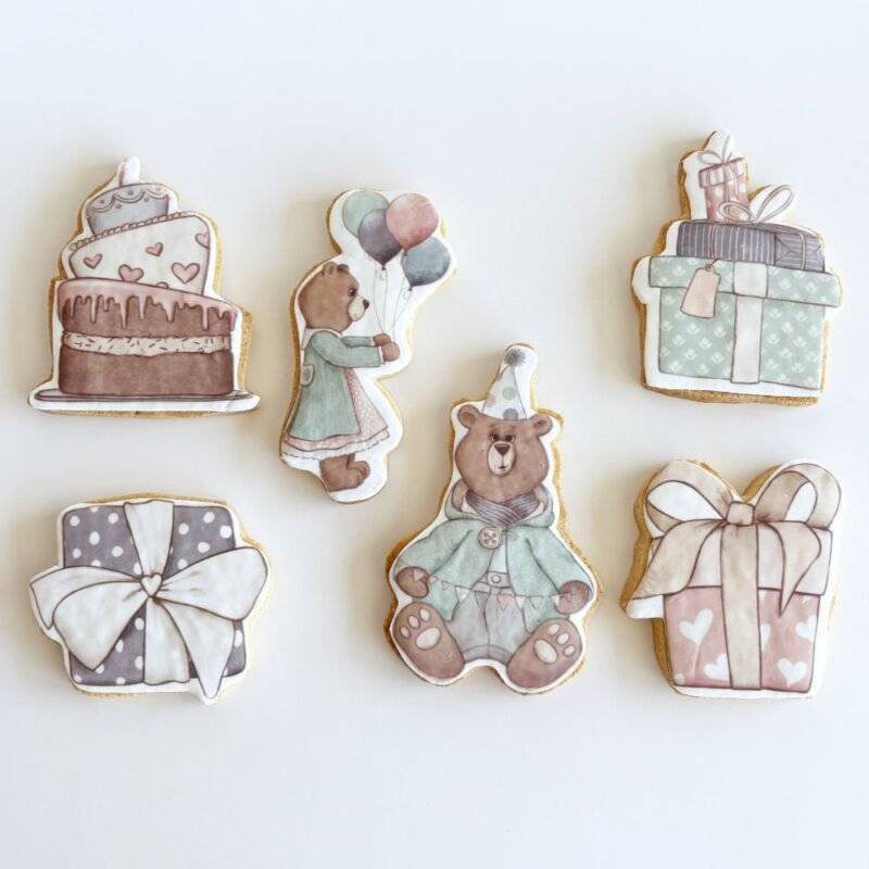 bear birthday cookie bouquet