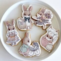 easter bunnies printed sugar cookies