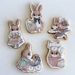 easter bunnies printed sugar cookies