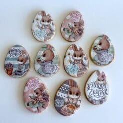 easter eggs printed sugar cookies