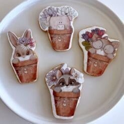 easter pots printed sugar cookies