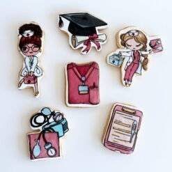 nurse graduation printed sugar cookies
