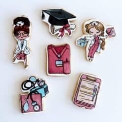 nurse graduation printed sugar cookies