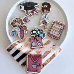 nurse graduation printed sugar cookies