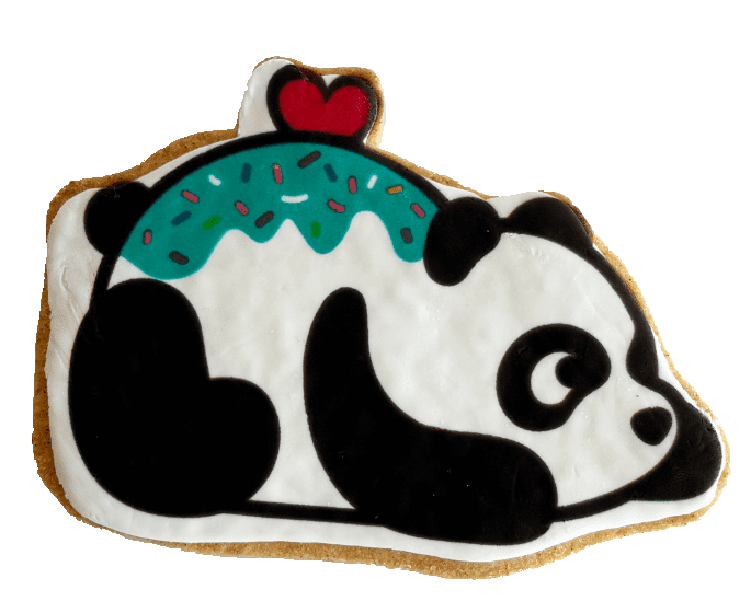 panda printed sugar cookies