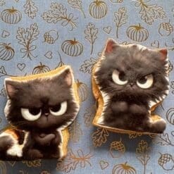 angry cat sugar cookies