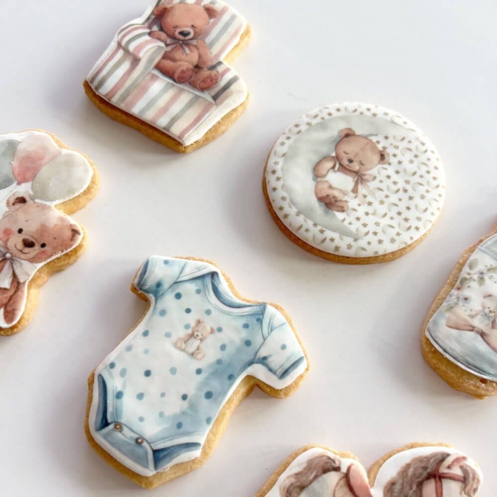 baby shower printed sugar cookies