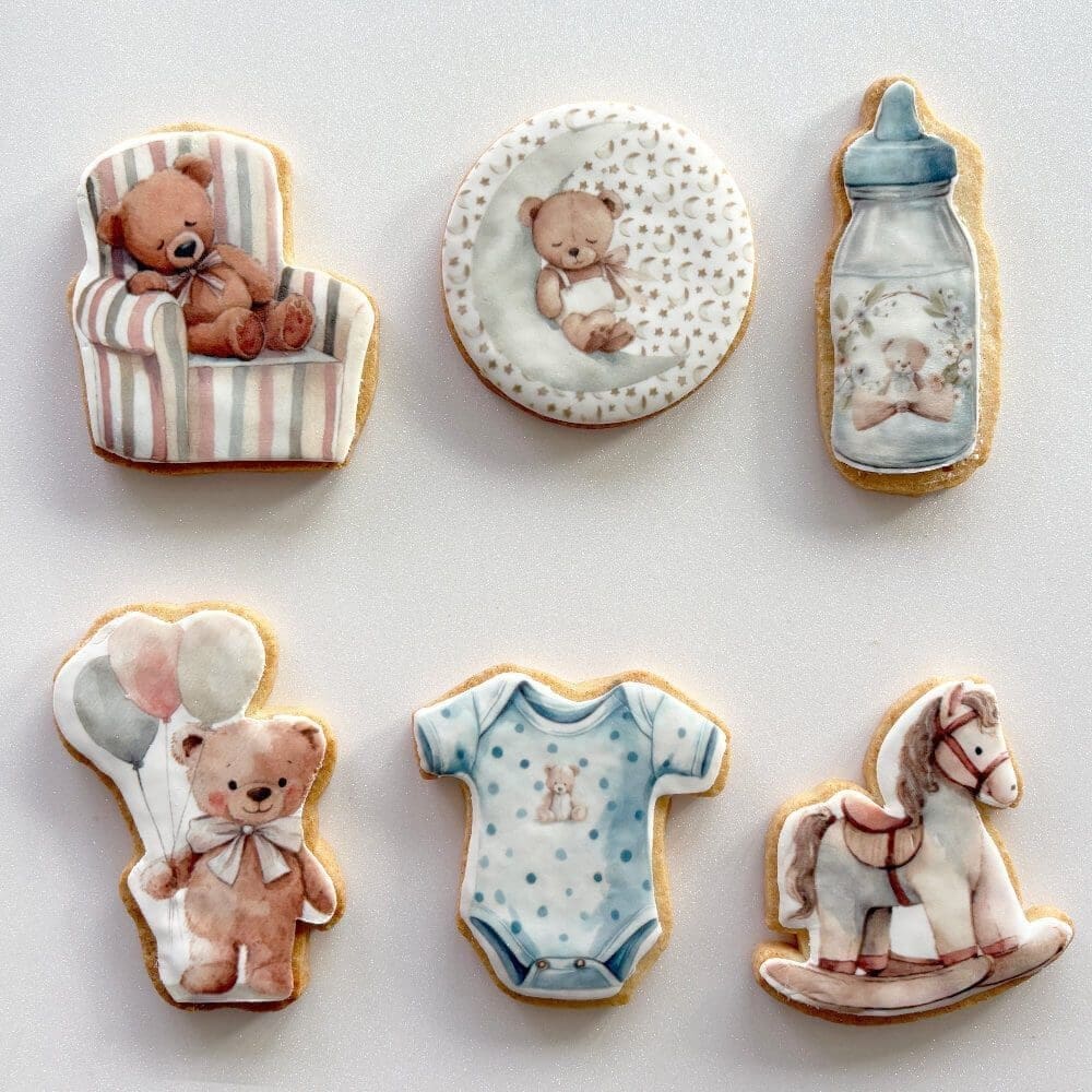 baby shower printed sugar cookies