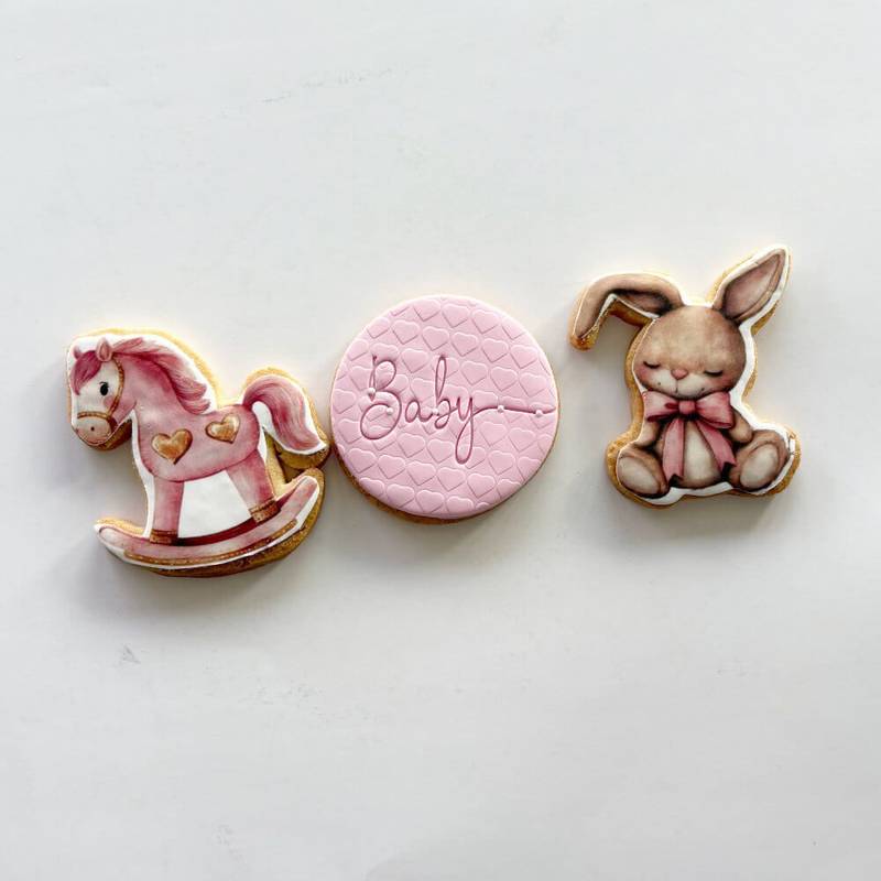 baby shower printed sugar cookies