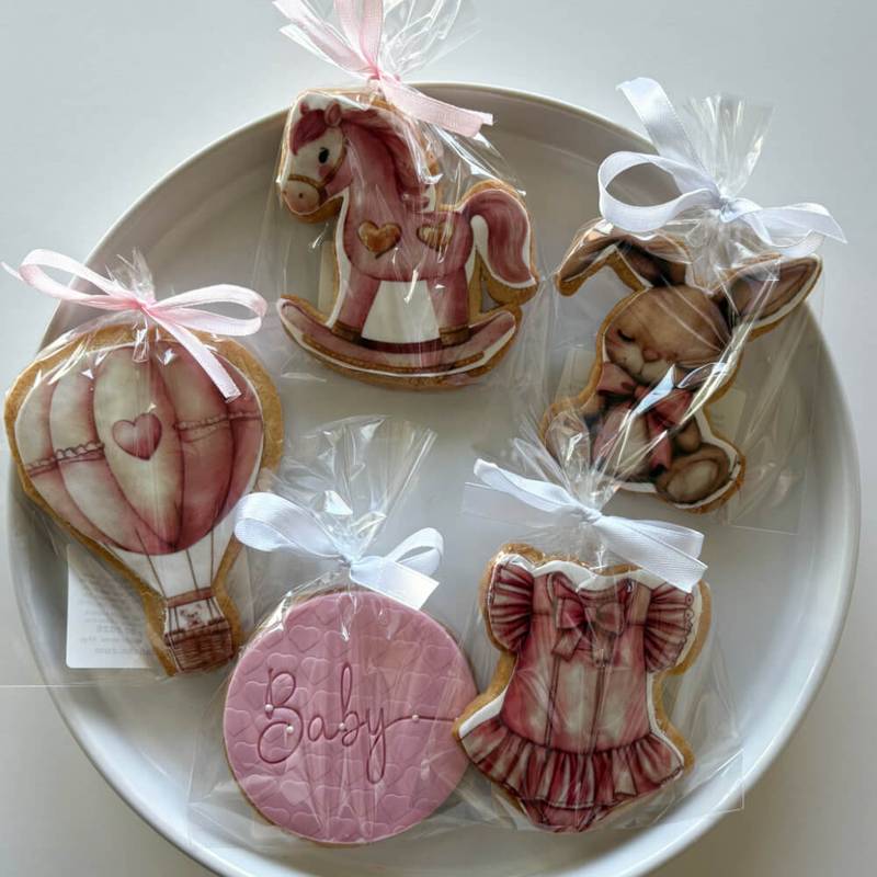 baby shower printed sugar cookies