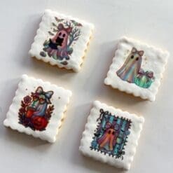 Holographic boo printed sugar cookies