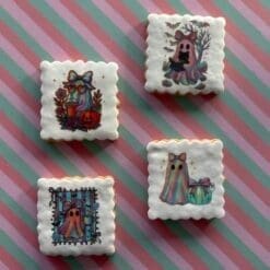 Holographic boo printed sugar cookies